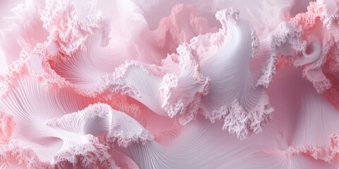 Poster - Abstract Pink Swirls: A mesmerizing abstract composition of delicate pink and white swirls. Evoking a sense of dreamy and ethereal beauty.