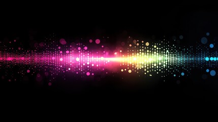 Poster - Vibrant light spectrum on dark background, equalizer effect, artistic expression