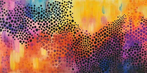 Poster - artistic expression: a vibrant, abstract painting features a riot of colors and textures, showcasing