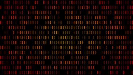 Fototapete - Fluorescent light wall motion graphics on black background loop - Yellow Glow (4k video). Monochromatic blinking lines