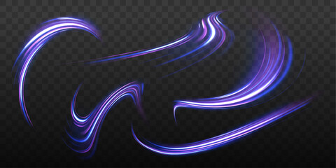 Poster - Futuristic light motion effects on a black background, showcasing fast-moving neon stripes and creative illustrations of high-speed concepts, ideal for visualizing technology and progress.	