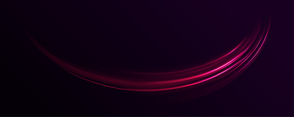 Poster - Glowing neon trails streak across a dark road, blending purple and blue hues with motion blur. The design evokes fast travel and futuristic energy. Perfect for digital and gaming backgrounds.