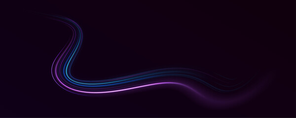 Poster - Beautiful glow light flare and sparks with red and blue special effects, simulating a high-speed police line. Explosion in the universe creating a cosmic background for an event.	