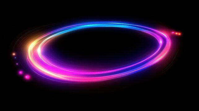 neon trail spin, fluid shape, background