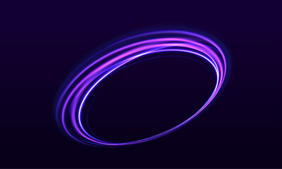 Fototapete - Looping neon circles orbit with glowing trails and transparent overlays. Blurred motion adds a sense of speed and energy. Designed for futuristic digital environments.