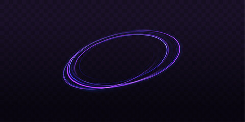 Fototapete - Circular lens rings pulse with shimmering light, blending 3D effects and glitter. Transparent neon trails enhance the depth. Use this modern vector style in digital artwork.
