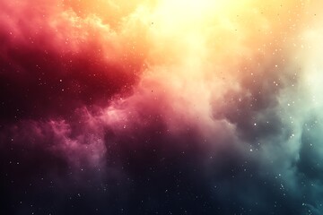 Wall Mural - vibrant nebulae of cosmic clouds in vibrant hues.
