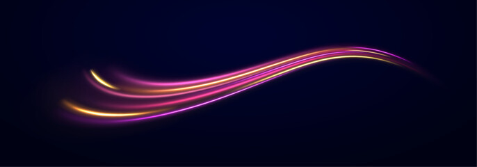 Wall Mural - blurred neon color motion streaks create speedway effect. vibrant acceleration and fast movement on 