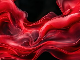 Poster - Fluid red waves create an elegant and dynamic abstract background.