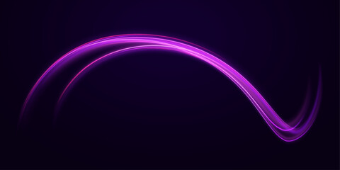 Wall Mural - neon swirls with light effect in the form of a spiral. laser beams, horizontal light rays. particle 