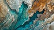 © Honey - Stunning aerial view of turquoise water in rocky canyon abstract nature landscape photography art