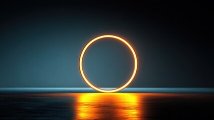 Poster - Bright glowing circle of light orbiting a masterful tool symbolizing conceptual mastery and innovation in design