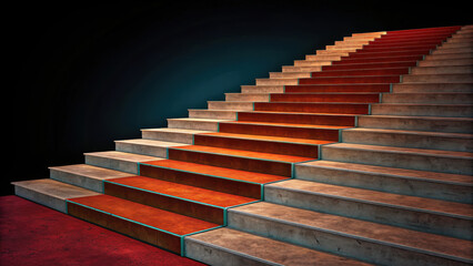 Poster - Stunning staircase design with contrasting colors and textures, creating dramatic visual effect