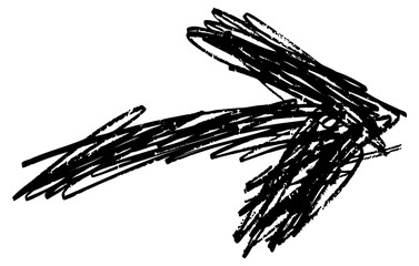 Wall Mural - png arrow shape scribble drawing hand-drawn sketch.