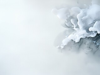Poster - Abstract white and gray smoke-like textures on a soft background.