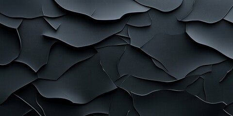 Poster - Abstract close-up of textured dark gray layers resembling crumpled leather.