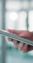 Aufkleber - Hands, scroll and person in office with tablet, typing and communication on content marketing website. Research, networking and consultant on digital app for online schedule, email or user experience