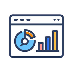 Fototapete - Analytics Dashboard Icon – Content Performance and Data Visualization Symbol