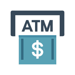 Poster - ATM Icon with Dollar Symbol – Cash Withdrawal and Banking Concept