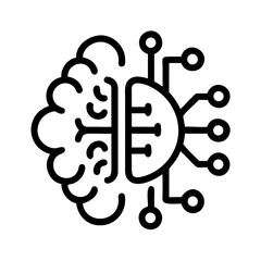 Poster - Brain with Circuits Icon Representing Machine Learning and AI Processing