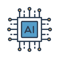 Poster - Chip Circuit Board Icon Representing Integrated Technology and System Connectivity