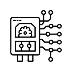Poster - Circuit Box Icon Representing Machine Learning and Data Processing