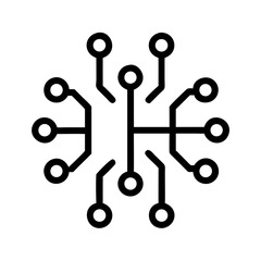 Poster - Circuit Branch Icon Representing Neural Data Transfer and AI Processing