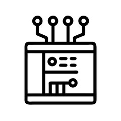 Poster - Circuit Branch Icon Representing Neural Data Transfer and AI Processing