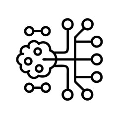 Poster - Circuit Branch Icon Representing Neural Data Transfer and AI Processing