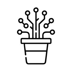 Poster - Circuit Pot Icon Representing AI Innovation and Technological Growth