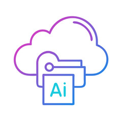 Poster - Cloud with Folder Icon Representing AI Data Storage and Cloud Computing