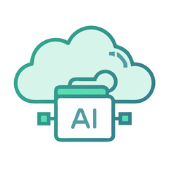 Poster - Cloud with Folder Icon Representing AI Data Storage and Cloud Computing