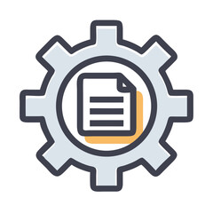 Leinwandbilder - Content Settings Gear Icon Representing Publishing and Digital Configuration