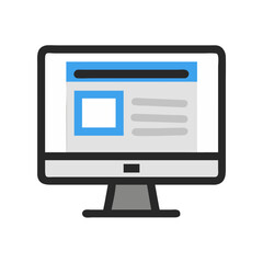 Poster - Desktop Monitor Icon Representing Content Display and Digital Interface