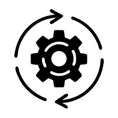 Poster - Gear with Arrows Icon Representing Renewable Energy and Sustainable Processes