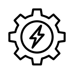 Poster - Gear with Lightning Symbol Icon Representing Power Generation and Energy Engineering