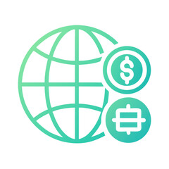 Poster - Globe with Cash Icon Representing Global Payment and Financial Transactions