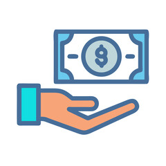 Poster - Hand with Cash Icon Representing Money Transfer