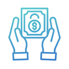 Poster - Hands Holding Cash Icon Representing Secure Payment