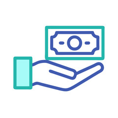 Poster - Hand with Cash Icon Representing Money Transfer