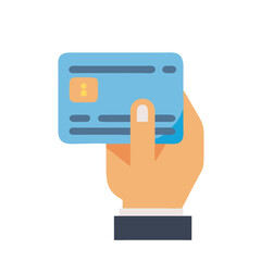 Poster - Hand with Credit Card Icon Representing Digital Payment