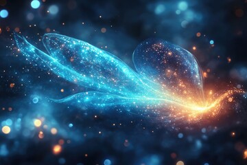 Poster - An abstract illustration featuring glowing shapes and sparkling lights