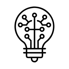 Poster - Light Bulb with Circuits Icon Representing AI Innovation