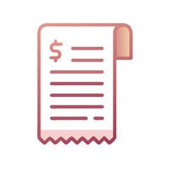 Poster - Long Receipt Icon Representing Transaction Record