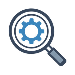 Fototapete - Magnifier with Gear Icon Representing SEO Optimization