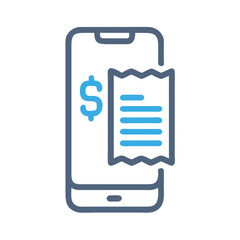 Poster - Mobile Receipt Icon Representing Smartphone Invoice