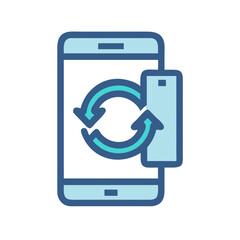 Poster - Mobile Sync Icon Representing Content Synchronization
