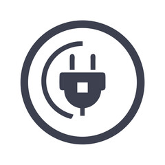Poster - Power Plug-in Circle Icon Representing Electric Connection
