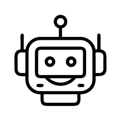 Poster - Robot Face Icon Representing Friendly AI Assistant