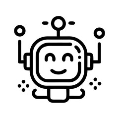 Poster - Robot Face Icon Representing Friendly AI Assistant